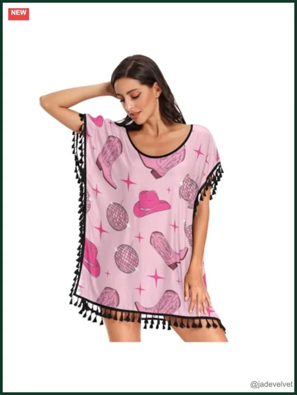Tassel Swimsuit Cover Up Loose Fit Beach Vacation Shirt